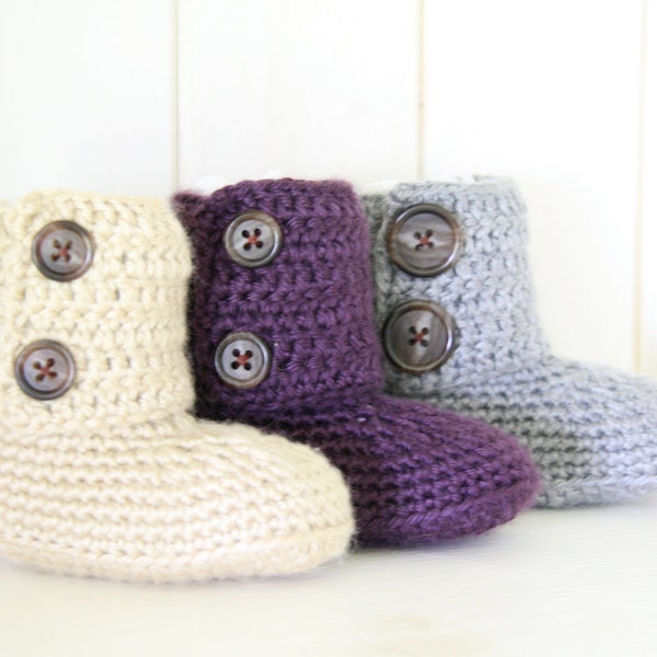 Baby ankle Booties (sizes 0-3, 3-6,6-9 and 9-12 mths.)