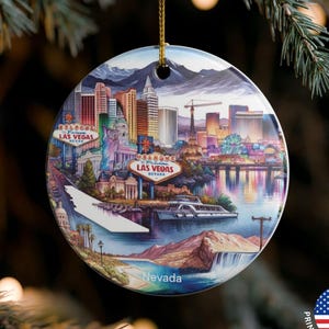 Personalized Nevada State Ornament: Custom Las Vegas Silver State Travel Keepsake Souvenir Gift