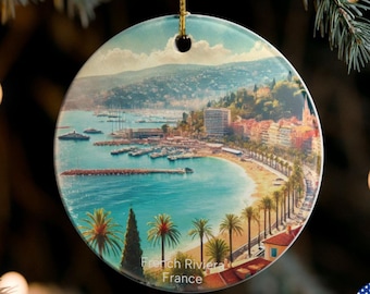 Décoration de Noël personnalisée sur la Côte d'Azur : cadeau de voyage en céramique sur la Côte d'Azur