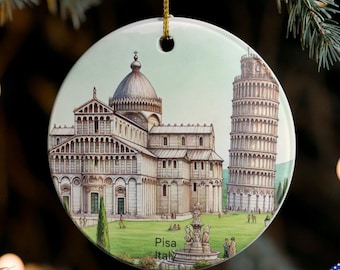 Personlig Pisa Italien-prydnad: Anpassad Toscana Europa-reseminnessak souvenirpresent