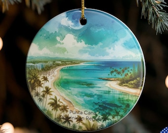 Personalisierte Punta Cana Dominikanische Republik Ornament: Kundenspezifisches Karibik-Reise-Andenken-Souvenirgeschenk