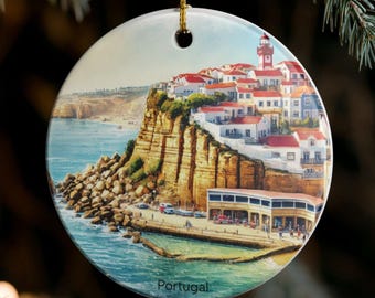 Personalized Portugal Christmas Ornament: Custom Lisbon Porto Portuguese Travel Keepsake
