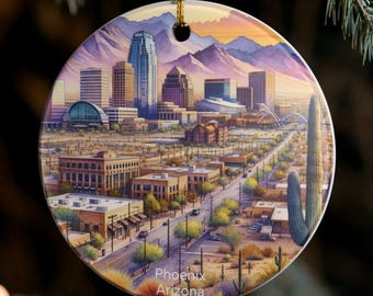 Personalized Phoenix Arizona Christmas Ornament: Custom Desert Cactus Travel Keepsake