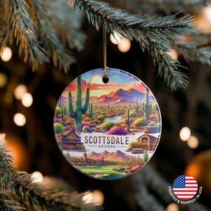 Scottsdale Arizona Christmas Ornament: Cactus Desert Keepsake