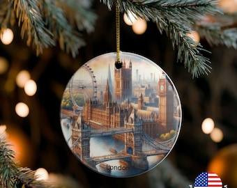 London England Christmas Ornament: British Travel Keepsake