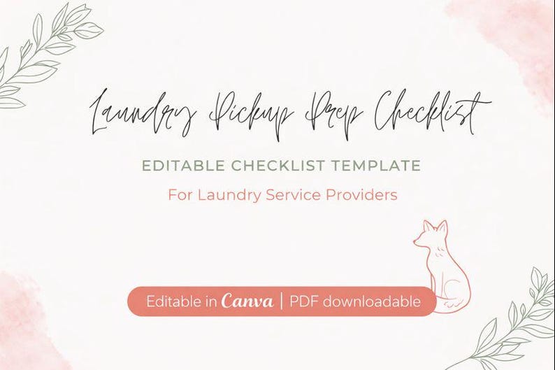 Laundry Pickup Prep Checklist Template | Wash and Fold Client ...