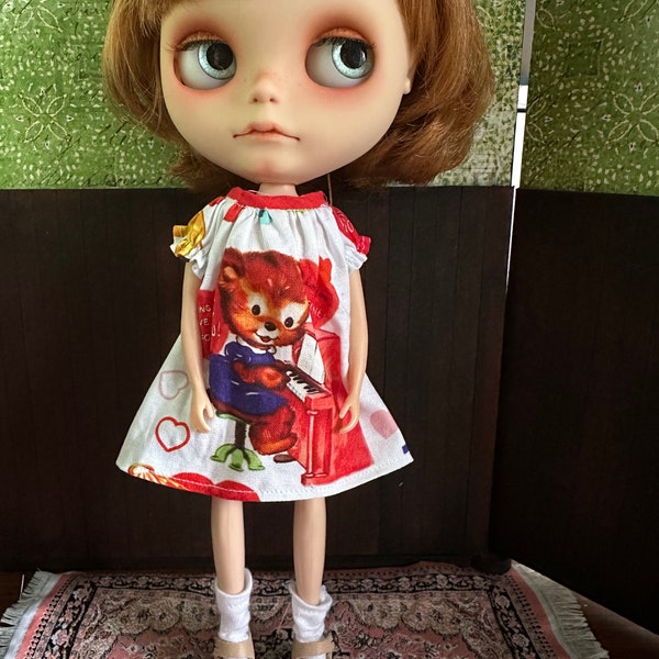 Blythe and Qbaby Cute Smock Dress - Vintage Bear