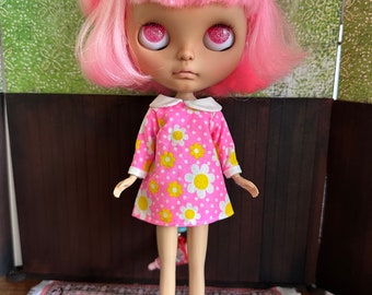 Blythe Mod Dress - Hot Pink Daisies