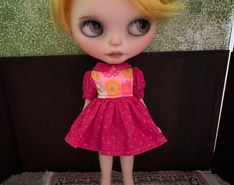 Blythe Dress - Hot Pink and Orange