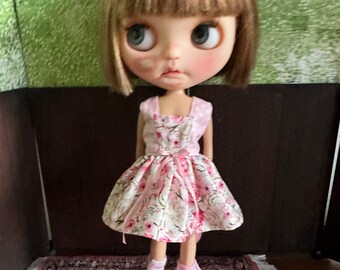 Blythe Summer Dress - Pink Floral with spot