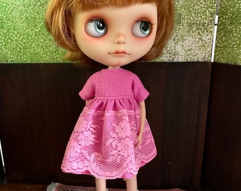 Blythe  Dress - Pink with Lace