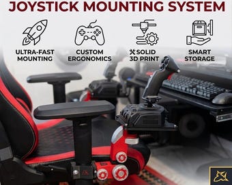Joystick Armrest Mount - Flight Sim Hotas Support for VKB, Thrustmaster, Virpil