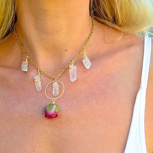 Crystal Bloom Halskette rosa