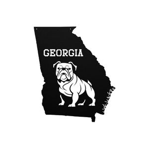 Georgia Bulldog Metal Wall Art: Man Cave Decor, UGA Fan Gift