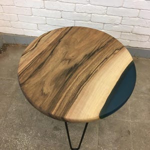 Round resin coffee table, Epoxy center table, Epoxy Table, Cafe & Bar table Personalized home decor, Unique wooden furniture, Handmade gift
