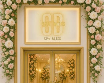 Neon Luxe Logo: Golden Initial Monogram, Beauty Brand Design