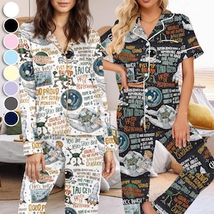 Rocky The Alien Amaze Amaze Amaze Satin Pyjamas, Projekt Hail Mary Rocky Nachtwäsche, Sci Fi Pyjama, Retro Bücherwurm Pjs, Geschenk für Fan