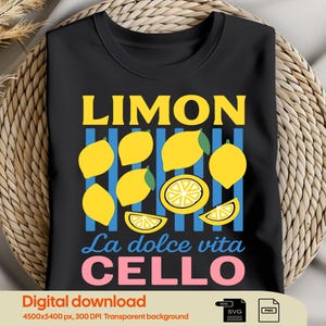 Retro Limoncello La Dolce Vita png, Lemon png, Italy png, Summer png Limoncello PNG | La Dolce Vita Lemon Summer Design