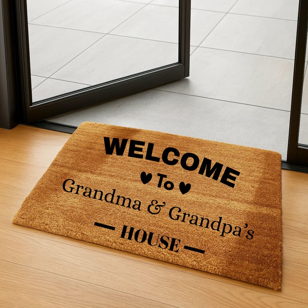 Welcome to Grandma & Grandpa’s House Doormat, Personalized Gift for ...