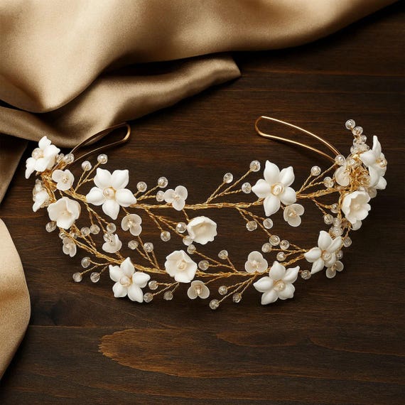 Crystal Bridal Flower Headband: Elegant Wedding Hair  display picture 2