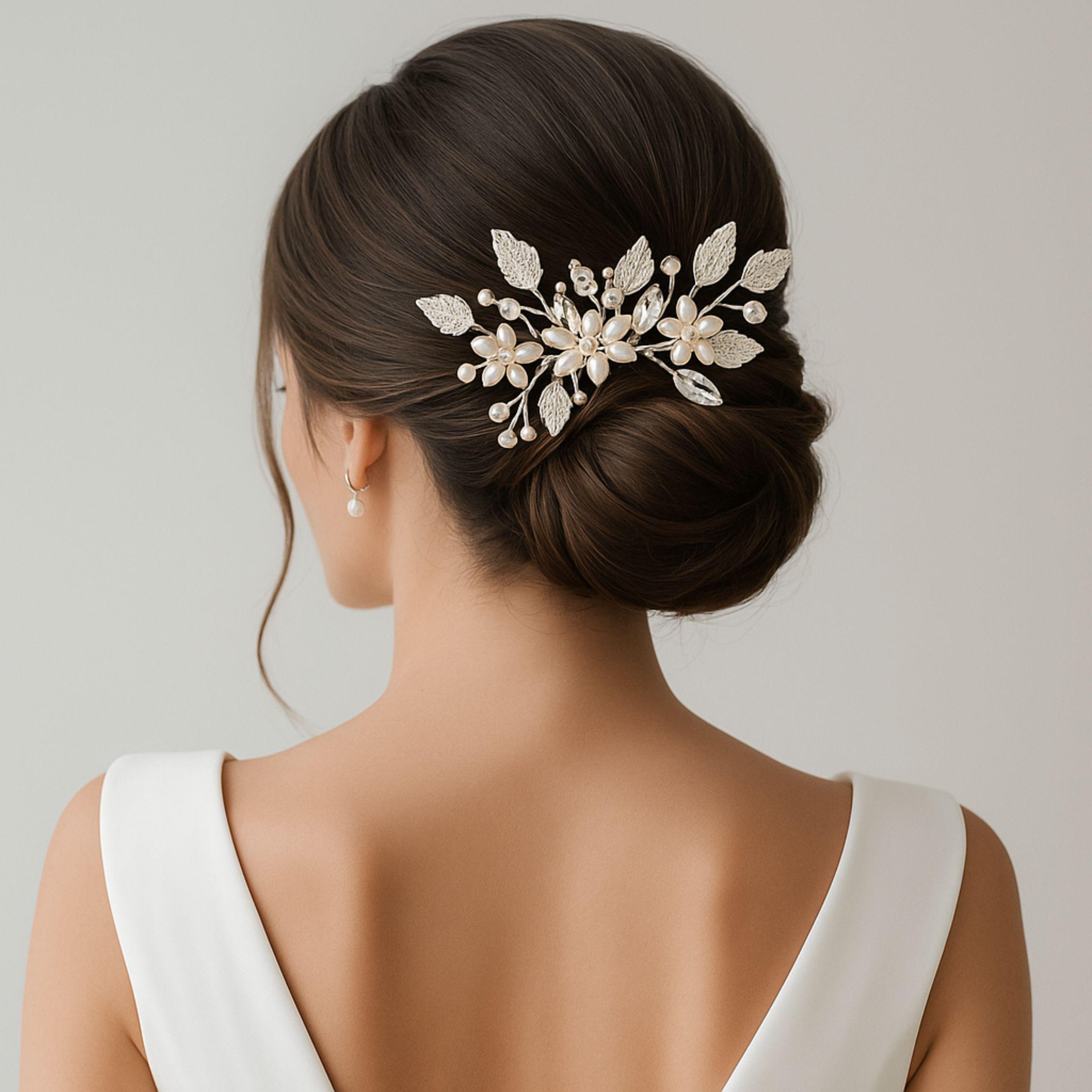 Pearl Bridal Hair Comb: Silver Crystal Wedding Hairpiece - Etsy