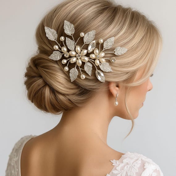 NEW Stunning Silver Crystal & Pearl Hair Comb FREE SHIPPING Amazon.com : Unicra Bride Pearl Wedding Hair Comb Silver  main image 4