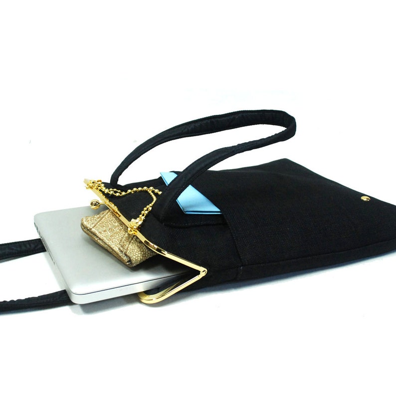 Laptop Bag with straps BLACK Duchess Case collection Etsy