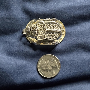 Sterling Silver Scarab Pendant: Handmade Egyptian Amulet Jewelry