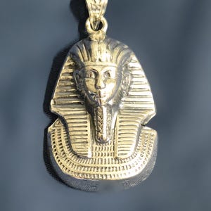 Handmade Egyptian Pharaoh Pendant | 925 Sterling Silver Tutankhamun Necklace Charm | Ancient Egypt Jewelry | Gift Box Included