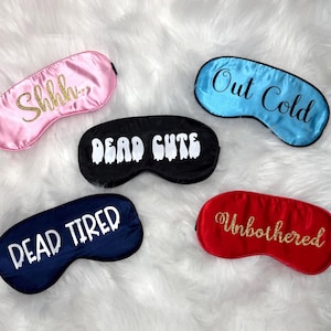 Sleep Mask | Gothic Eye Mask | Halloween Satin Sleep Mask | Dead Cute Co. | Funny Goth Sleepwear | Customized Sleep Mask