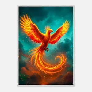 Fiery Phoenix Digital Art: Mythical Bird of Rebirth (Digital Use)