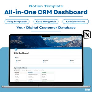 Notion CRM Dashboard | CRM Template, Customer Resources, Customer Database, crm Tracker, CRM Planner, client tracker, project planner