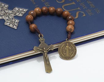 Handmade Traditional Maple Hard Wood One Decade Prayer Pocket Rosary Rosary Beads Catholic Christian Gift