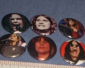 OZZY OSBOURNE 6 one inch pin back buttons badge set