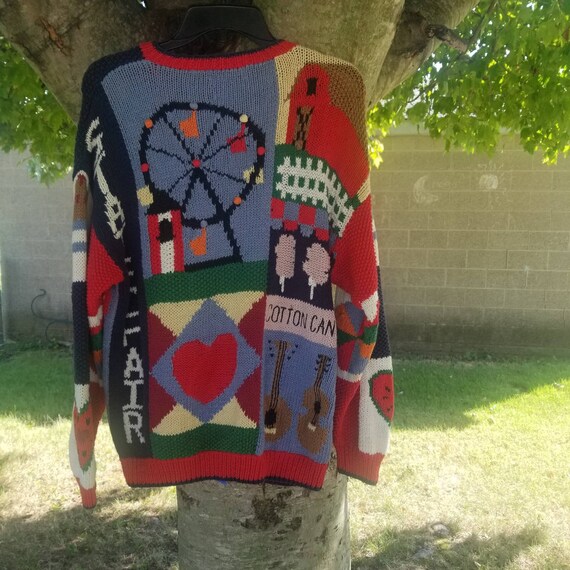 VINTAGE State Fair cardigan sweater medium novelty