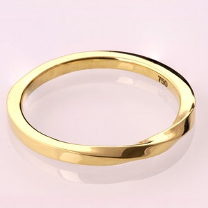 Mobius Ring 14k Gold Ring , Wedding Ring , Gold Wedding Ring , Wedding Band, Twisted wedding band, mobius band, thin band image 1