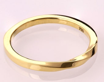 Mobius Ring - 14k Gold Ring , Wedding Ring , Gold Wedding Ring , Wedding Band, Twisted wedding band, mobius band, thin band