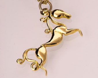 Horse Pendant - 14K Gold Pendant, horses gold pendant, horse necklace, equestrian pendant