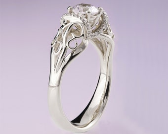 art nouveau engagement ring etsy
