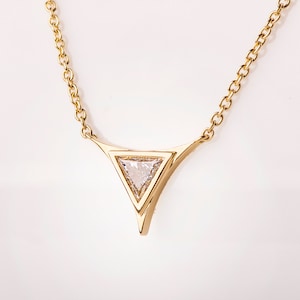 Triangle Pendant, Diamond Pendant, Art Deco Pendant, Triangle Diamond Pendant, Triangle Diamond, diamond pendant, gift, geometric pendant