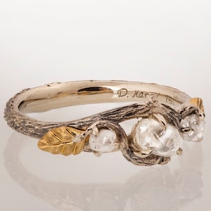 Rough Diamond engagement ring, Twig and Leaf Engagement Ring, raw diamond ring, Unique Engagement ring, rough diamond ring, uncut, 31