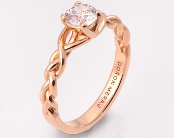 Rose Gold Geflochtener Verlobungsring