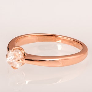 Raw Diamond Engagement Ring, 14K Gold Claw Set Engagement Ring