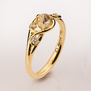 Raw Diamond Engagement Ring, Unique Engagement ring, rough diamond ring, Alternative Engagement Ring