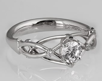 Braided Engagement Ring, Moissanite ring, celtic ring