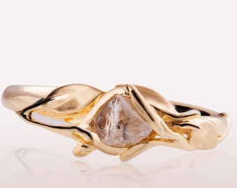Raw Diamond Engagement Ring