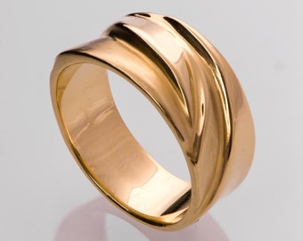 Wide Textured Wedding Band