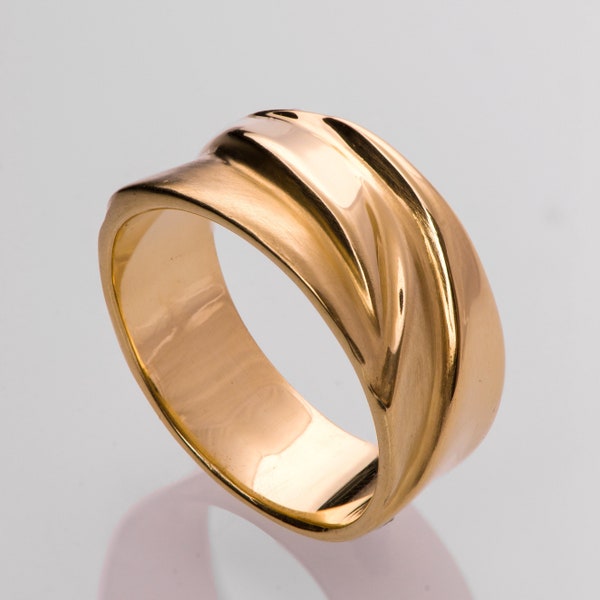 Wide Textured Wedding Band