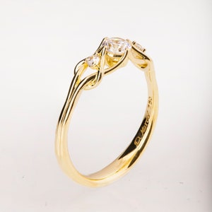 Celtic Engagement Ring 14K Gold and Diamond Engagement Ring - Etsy