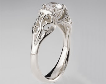 Vintage Engagement Ring, engagement ring, Filigree engagement ring, Vintage Moissanite Ring